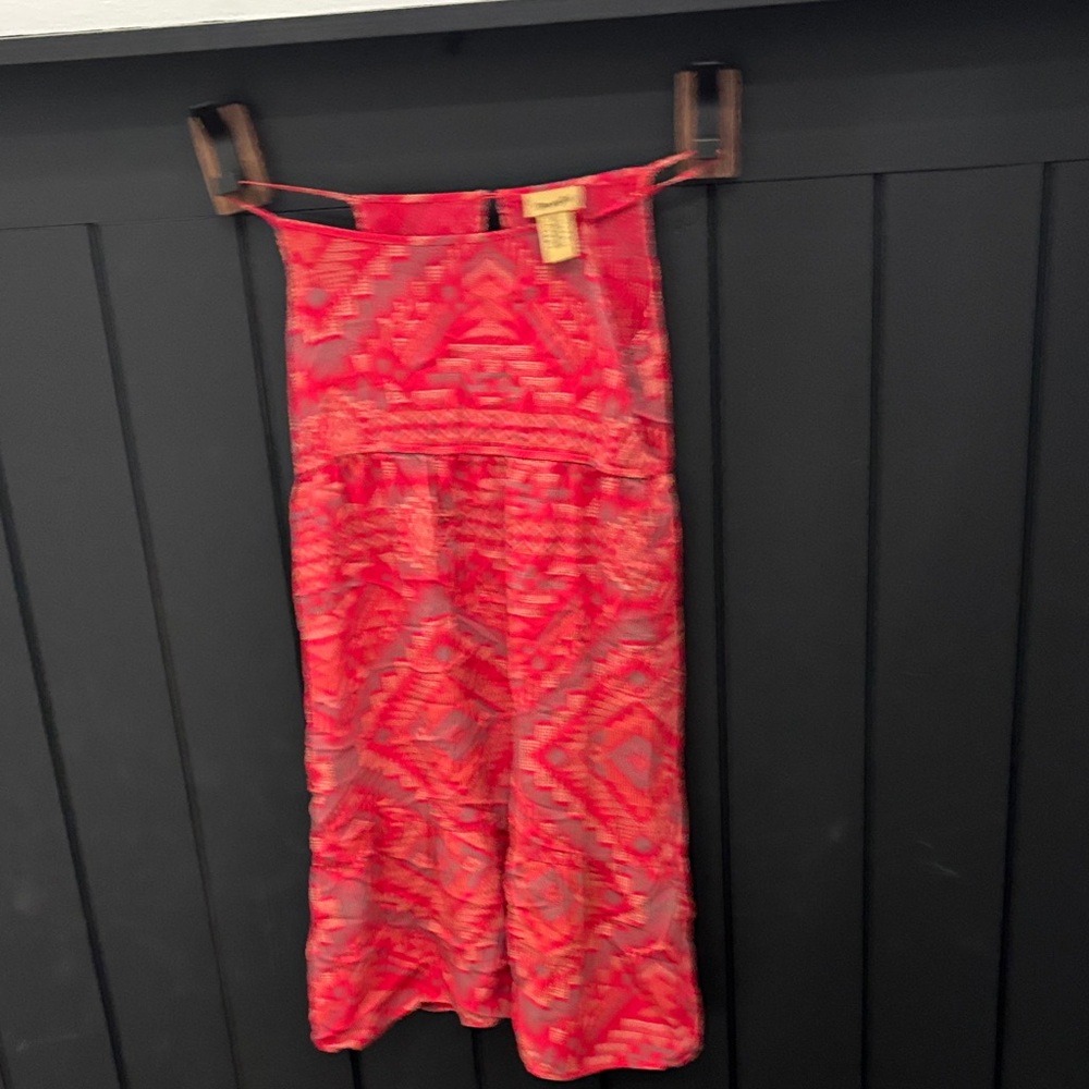 Wrangler Red Geometric Pencil Skirt